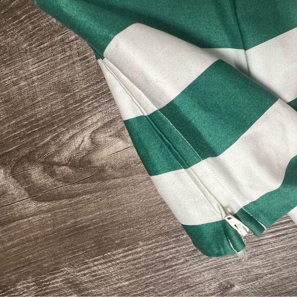 Jodi Kristopher Green White Striped Dress Size 11 - Picture 11 of 11